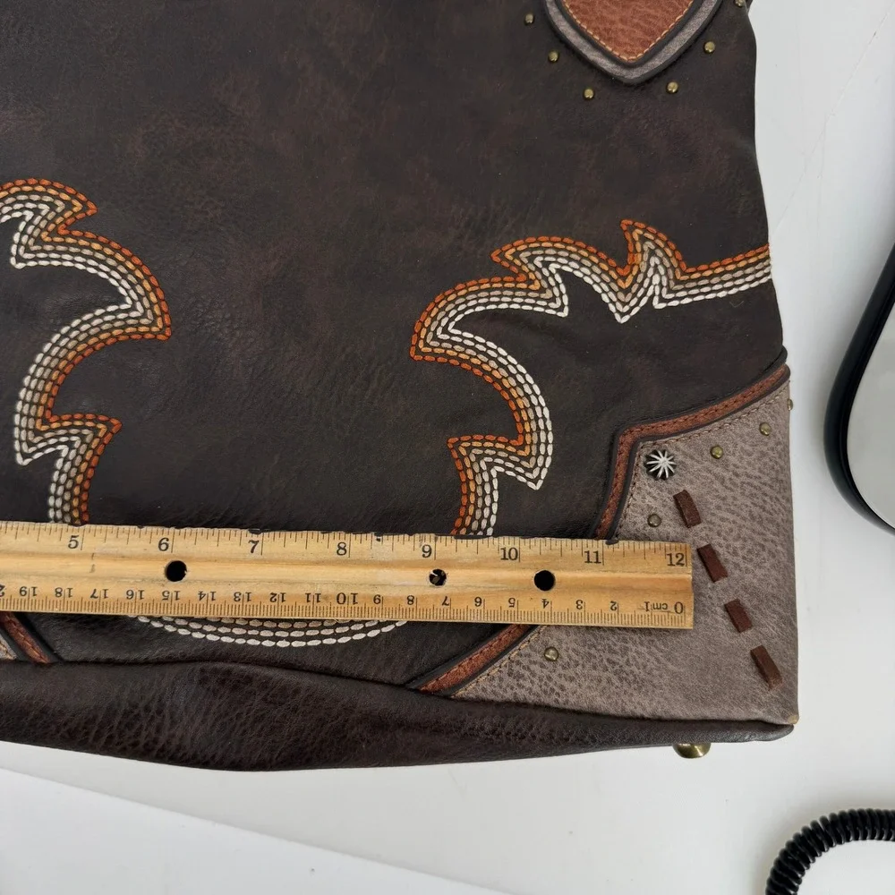 Justin Shoulder Bag Women OS Brown Concealed Carry Embroidered Western Cowgirl